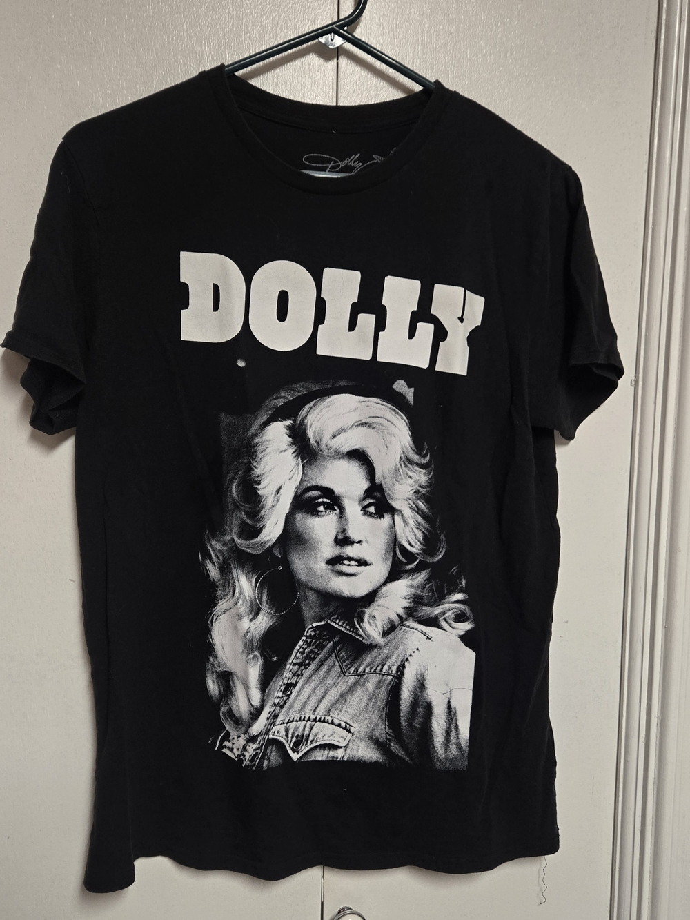 Dolly Parton Graphic Tee Women's Medium Black Country Music Flawed Stain